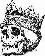 Skull Clipart Transparent Cliparts Crown King Library sketch template
