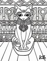 Egyptian Coloring Pages Cat Bastet Egypt Go Deviantart Baby Colouring Printable Bast Ancient Colour Print Adult Template Getdrawings Drawing Wiccan sketch template