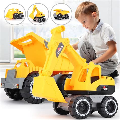 vehicles truck toys dump truck bulldozer excavator kid learning