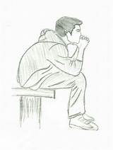 Drawing Boy Sitting sketch template