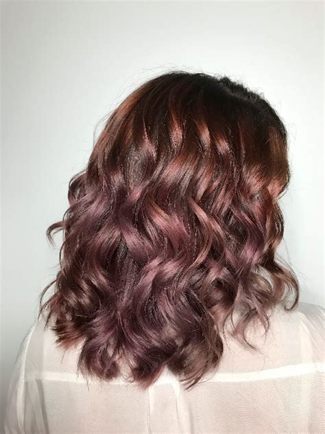 chocolate mauve with a ring light chocolate mauve hair color trend