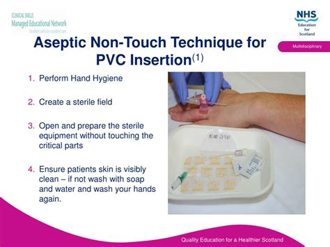 aseptic technique  insertion  peripheral venous catheters powerpoint
