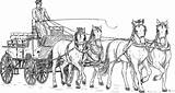Carriage Wagen Paard Cheval Caballo Chariot Carro Pferdewagen Konie Bryczka Pferd Depositphotos Vectors Wagon Silhouettes Noires Ilustración sketch template