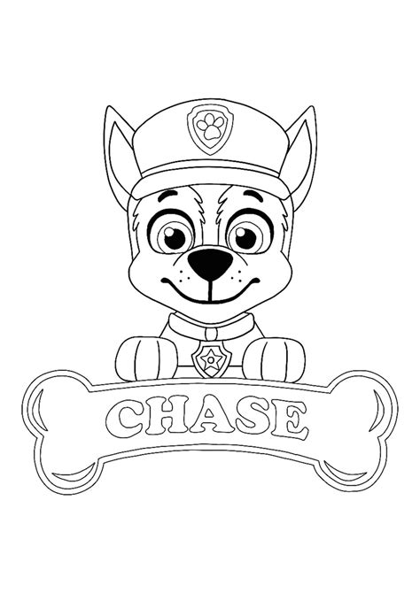 paw patrol chase coloring pages   printable coloring sheets