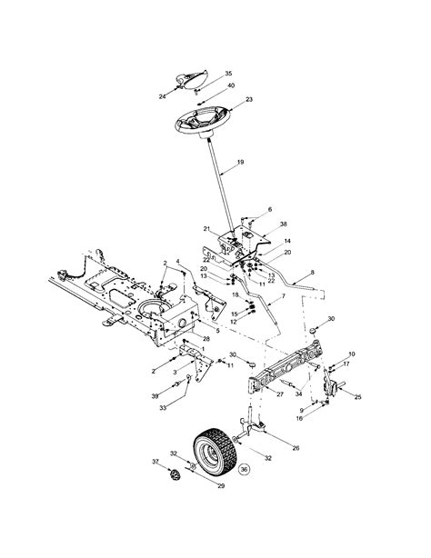 steering section diagram parts list  model ajg troybilt parts riding mower tractor