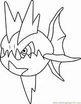 Carvanha Coloring Jellicent Harp Coloringpages101 Pokémon sketch template