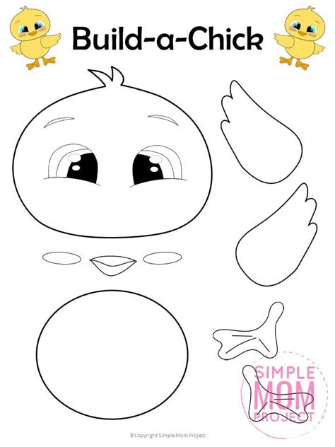 cut  paste baby chick craft  template