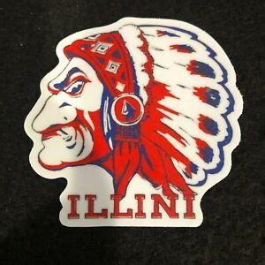 chief illiniwek fighting illini vinyl sticker    ebay
