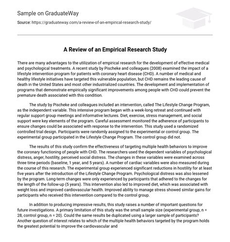review   empirical research study essay  graduateway