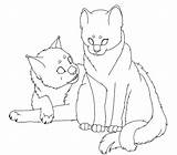 Warrior Cats Cat Coloring Pages Line Mate Drawings Comforting Drawing Warriors Outline Two Choose Board sketch template