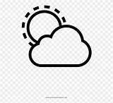 Partly Cloudy Clipart Coloring Line Pinclipart sketch template