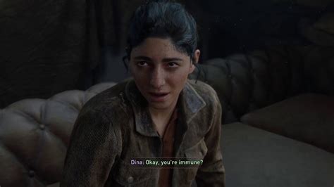 the last of us part ii dina finds out ellie is immune and dina tells