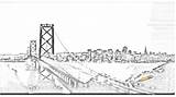 Francisco San Bridge Sketch Skyline Drawing Bay Draw Sunset California Drawings Sketches Paintingvalley Auto sketch template