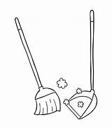 Broom Dustpan Sweep Vector Vecteezy sketch template