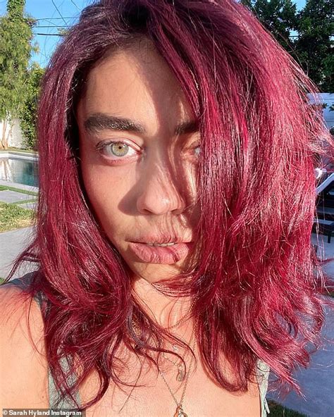 sarah hyland shows off bright red hair as she experiments in quarantine