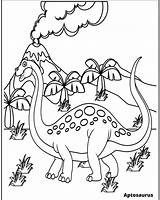 Volcano Apatosaurus Actived sketch template