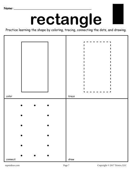 printable rectangle worksheet  rectangle coloring page