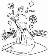 Music Fox Listening Coloring Pages Printable Categories Kids sketch template