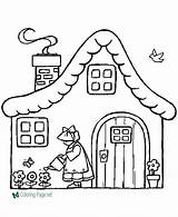 Coloring Children Pages Cottage sketch template
