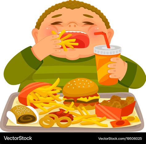 kid eating junk food royalty  vector image