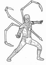Spider Iron Coloring Pages Spiderman Avengers War Printable Infinity Tom Holland Miles Morales Color Endgame Lego Print Easy Kids Para sketch template