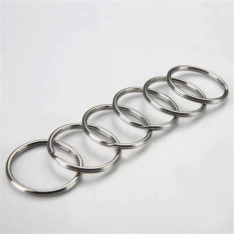 pcs mm bulk key chain metal key holder split rings stainless steel