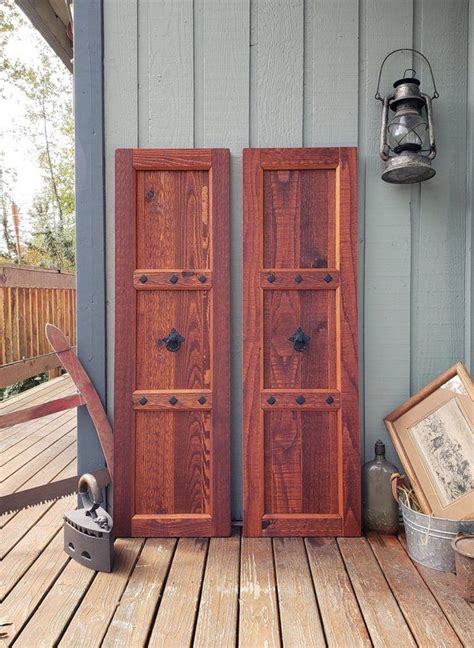 rustic exterior wood shutters hand forged clavos cedar wood