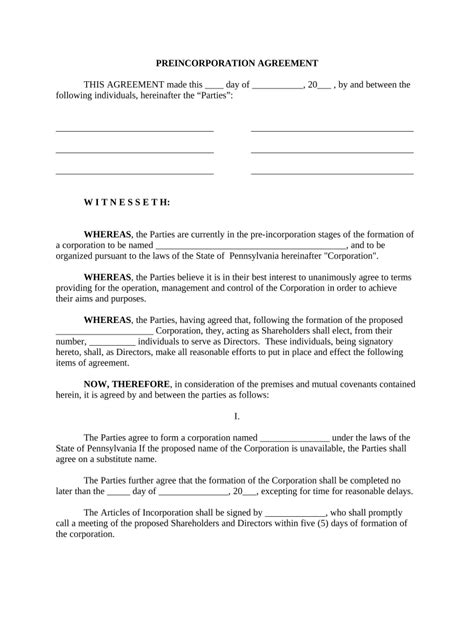 pa agreement  template pdffiller