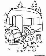 Camping Camper Coloring Pages Caravan Car Printable Sheets Rv Kids Printables Cars Color Embroidery Trailer Colouring Sheet Scribblefun Template Adult sketch template