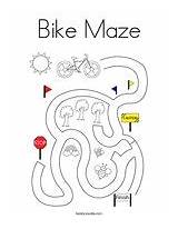 Coloring Bike Maze Pages Transportation sketch template