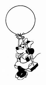 Minnie Swinging Colorear Para Disney Originales Páginas Globo Cuelga Hamaca Está Mouse Un La sketch template