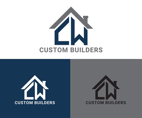 residential construction logo design  cw custom builders