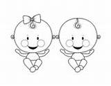 Twin Girl Boy Coloring Twins Pages Coloringcrew Gemelos Nina Nino Template sketch template