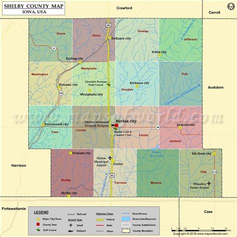 shelby county map iowa