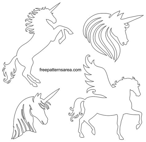 unicorn stencil silhouette vector images freepatternsarea unicorn