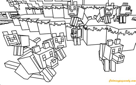 minecraft wolves coloring page  printable coloring pages