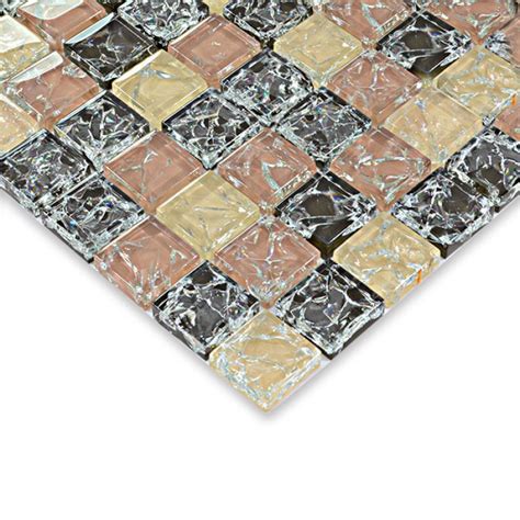 crackle glass mosaic tile kitchen tile backsplash