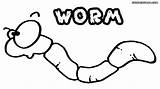 Worm Bookworm Coloringhome sketch template