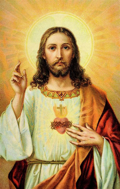 Sacred Heart Of Jesus Painting By Old Master