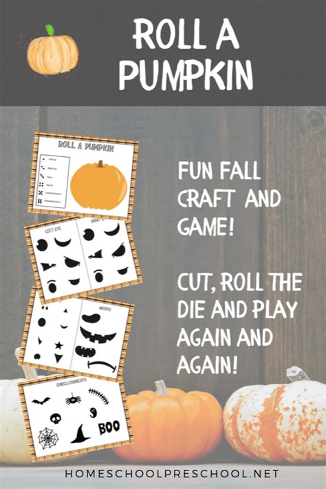 printable roll  pumpkin game  preschoolers