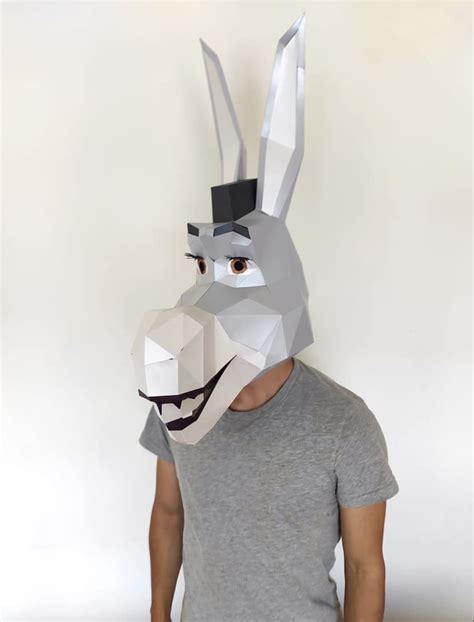 donkey shrek mask diy etsy