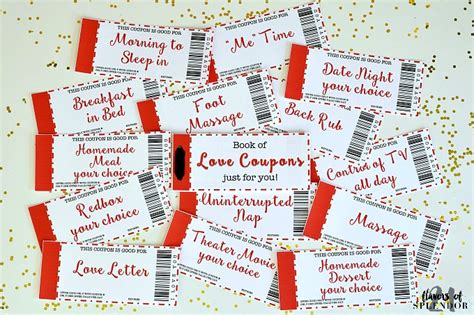 Free Printable Love Coupons The Perfect T 21 Flavors