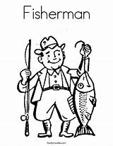 Coloring Pages Fisherman Fishing Clipart Ice Man Color Outline Happy Clip Noodle Farmer Twisty Poppy Clker Built California Usa Print sketch template
