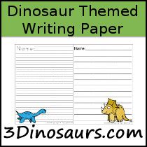 dinosaurs dinosaur themed writing paper