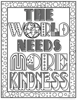kindness coloring pages set  quote coloring pages coloring pages