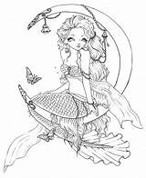 Coloring Mermaid Color Colouring Pages Choose Board sketch template