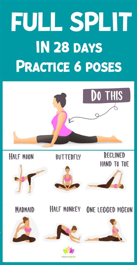 full split   days yogirainbow beginner yoga workout