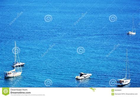 tyhrrhenian sea boats floating  tuscany  elba island italy stock image image