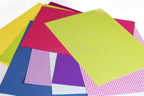 assorted sheets  color paper stock photo image