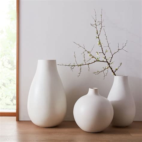 Oversized Pure White Ceramic Vases West Elm Uk